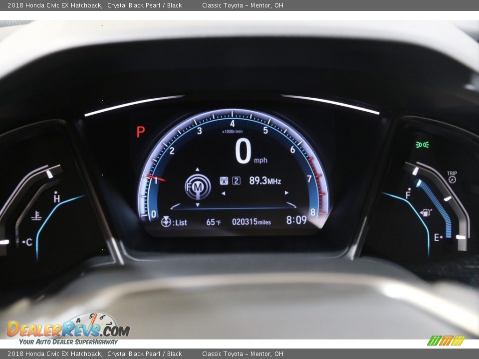 2018 Honda Civic EX Hatchback Crystal Black Pearl / Black Photo #8