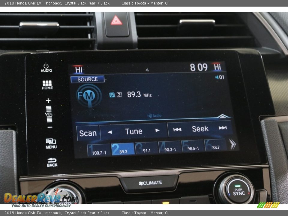 2018 Honda Civic EX Hatchback Crystal Black Pearl / Black Photo #11
