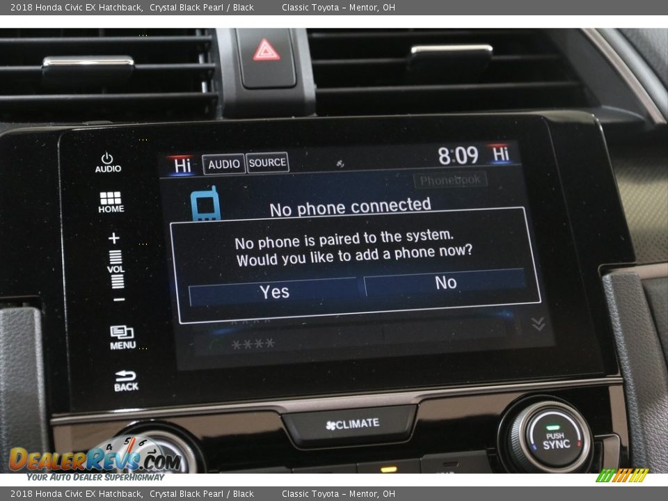 2018 Honda Civic EX Hatchback Crystal Black Pearl / Black Photo #12