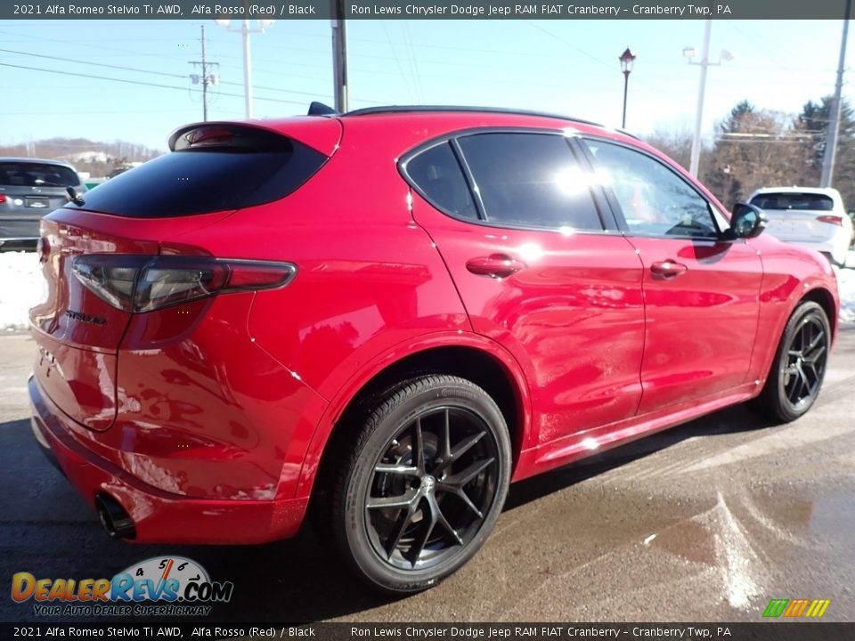 2021 Alfa Romeo Stelvio Ti AWD Alfa Rosso (Red) / Black Photo #5