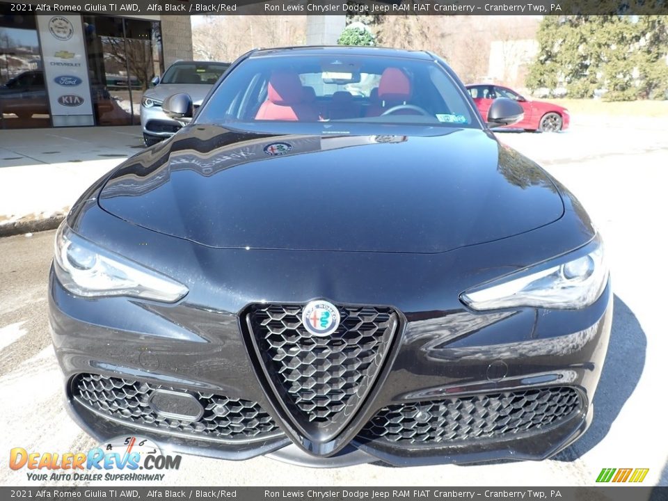 2021 Alfa Romeo Giulia TI AWD Alfa Black / Black/Red Photo #2