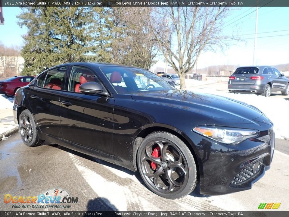 2021 Alfa Romeo Giulia TI AWD Alfa Black / Black/Red Photo #3