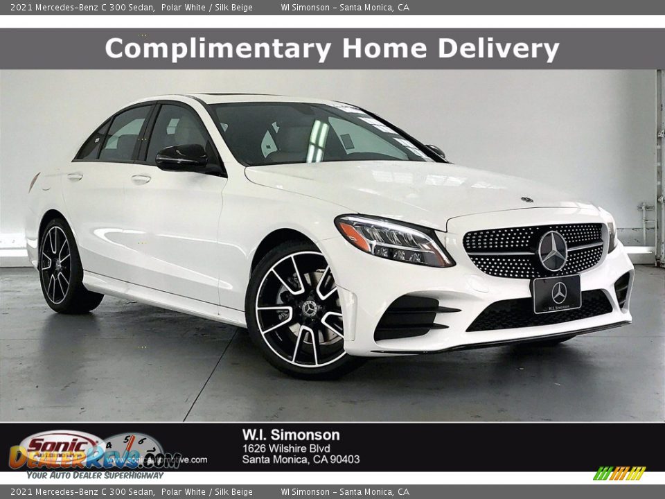 2021 Mercedes-Benz C 300 Sedan Polar White / Silk Beige Photo #1