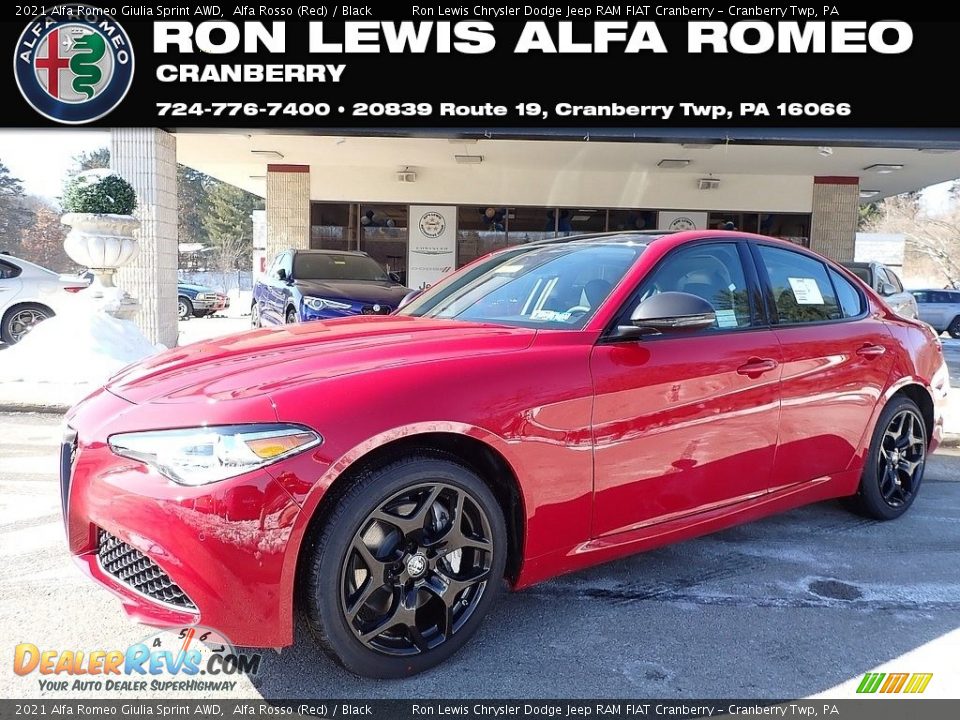 2021 Alfa Romeo Giulia Sprint AWD Alfa Rosso (Red) / Black Photo #1