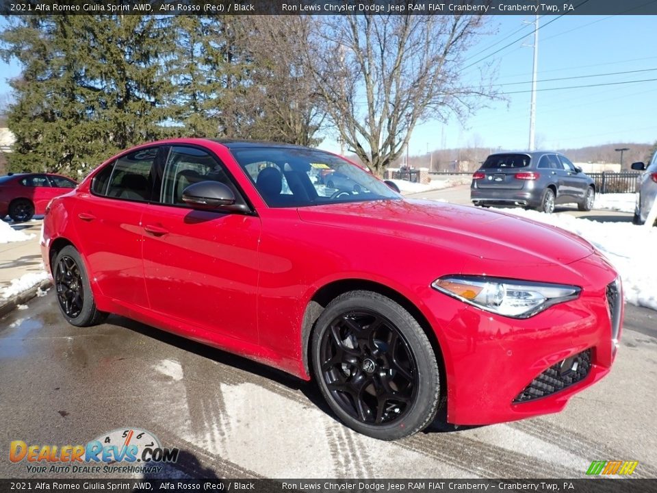 2021 Alfa Romeo Giulia Sprint AWD Alfa Rosso (Red) / Black Photo #3