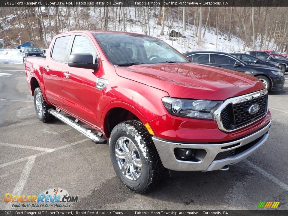 2021 Ford Ranger XLT SuperCrew 4x4 Rapid Red Metallic / Ebony Photo #3