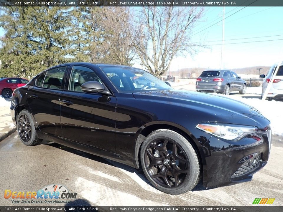 2021 Alfa Romeo Giulia Sprint AWD Alfa Black / Black Photo #3