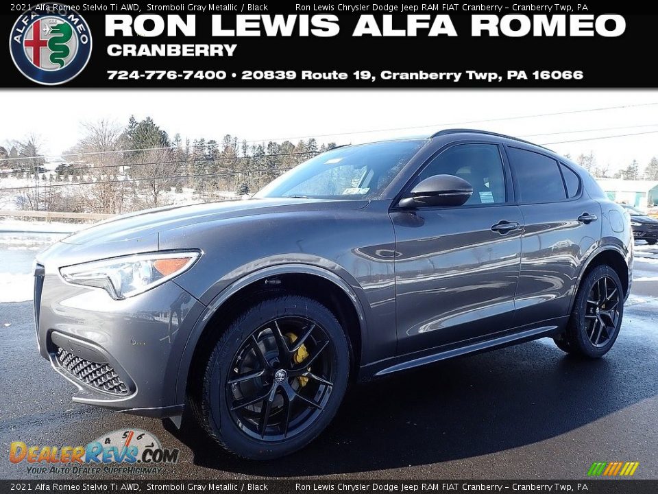 2021 Alfa Romeo Stelvio Ti AWD Stromboli Gray Metallic / Black Photo #1