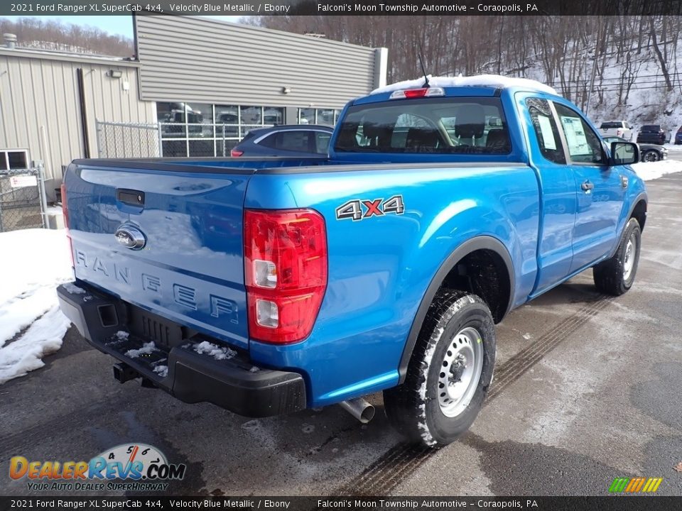 2021 Ford Ranger XL SuperCab 4x4 Velocity Blue Metallic / Ebony Photo #2