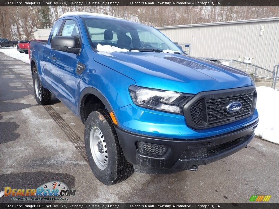 2021 Ford Ranger XL SuperCab 4x4 Velocity Blue Metallic / Ebony Photo #4