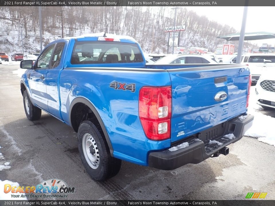 2021 Ford Ranger XL SuperCab 4x4 Velocity Blue Metallic / Ebony Photo #7