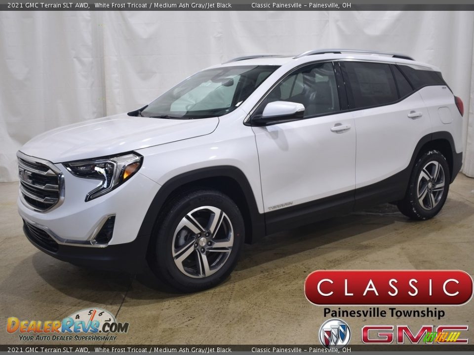 2021 GMC Terrain SLT AWD White Frost Tricoat / Medium Ash Gray/Jet Black Photo #1