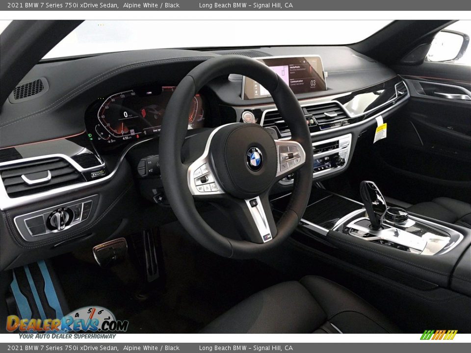 2021 BMW 7 Series 750i xDrive Sedan Alpine White / Black Photo #7