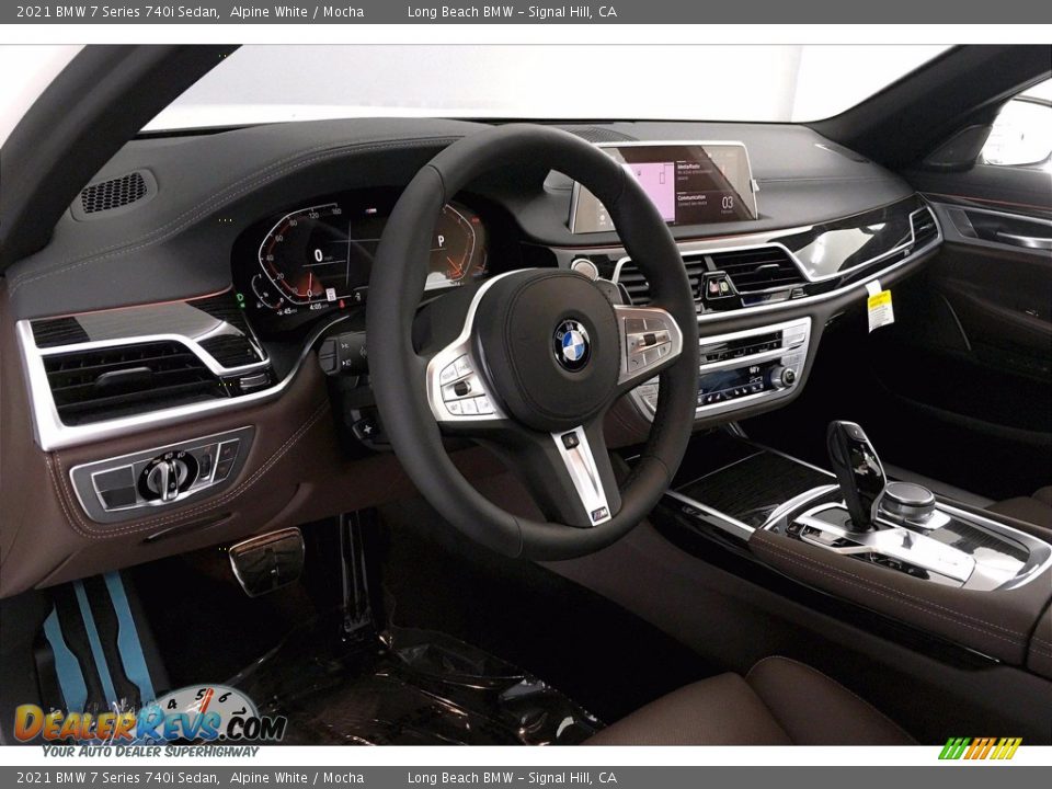 2021 BMW 7 Series 740i Sedan Alpine White / Mocha Photo #7