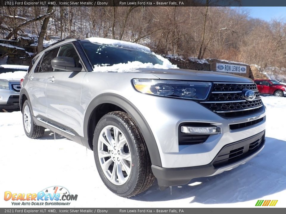 2021 Ford Explorer XLT 4WD Iconic Silver Metallic / Ebony Photo #3