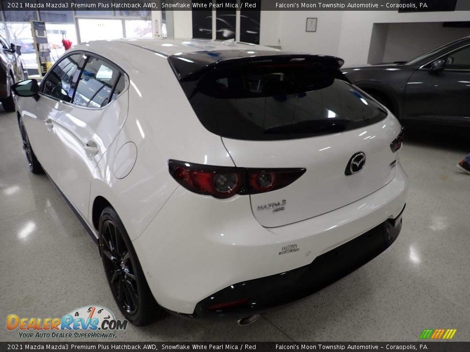 2021 Mazda Mazda3 Premium Plus Hatchback AWD Snowflake White Pearl Mica / Red Photo #2