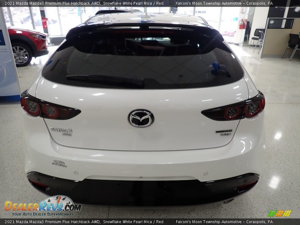 2021 Mazda Mazda3 Premium Plus Hatchback AWD Snowflake White Pearl Mica / Red Photo #3