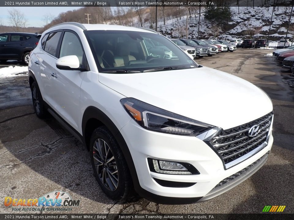 2021 Hyundai Tucson Limited AWD Winter White / Beige Photo #3