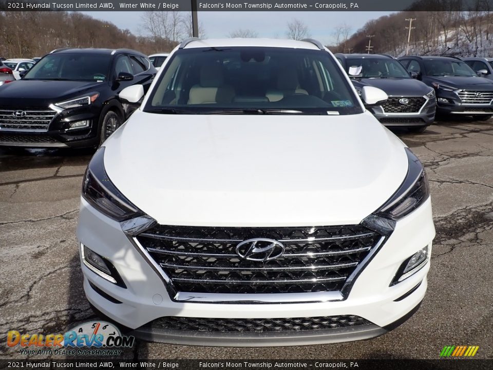 2021 Hyundai Tucson Limited AWD Winter White / Beige Photo #4