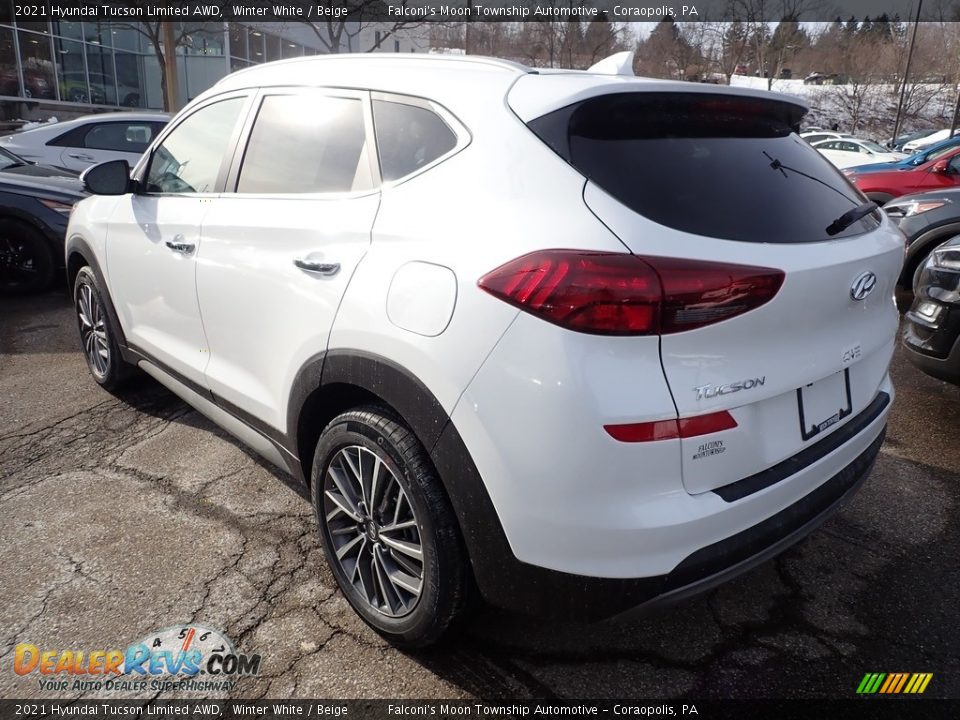 2021 Hyundai Tucson Limited AWD Winter White / Beige Photo #6