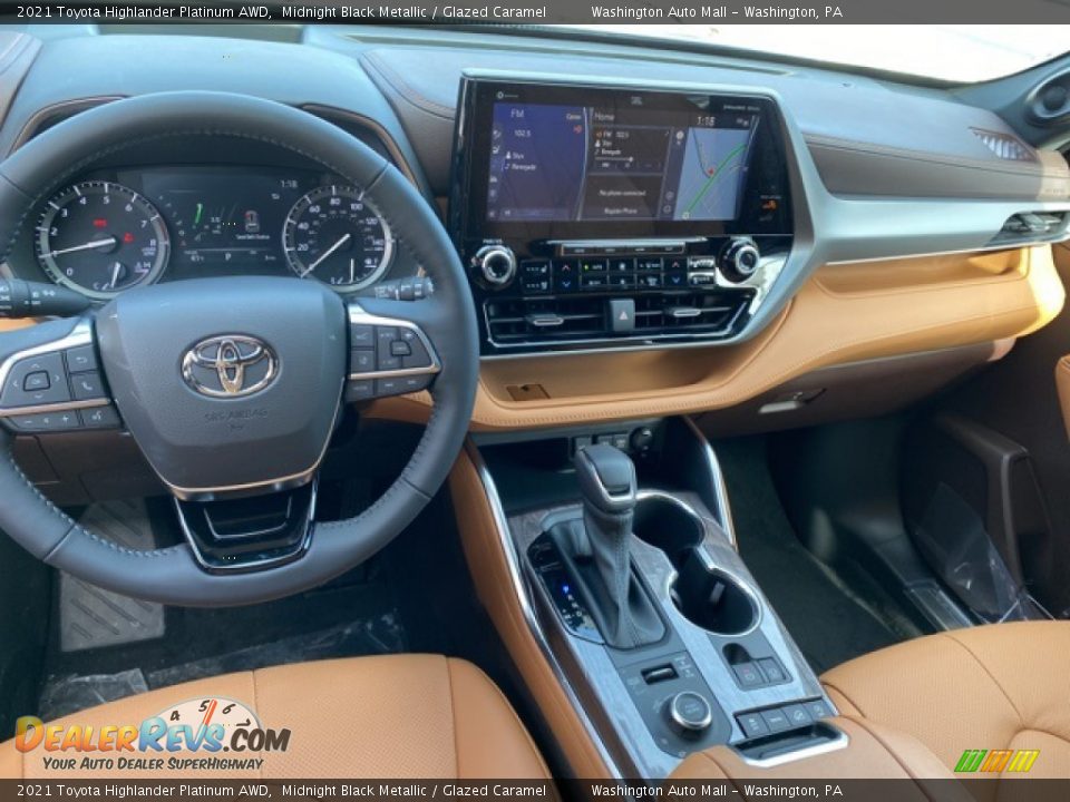 Dashboard of 2021 Toyota Highlander Platinum AWD Photo #3