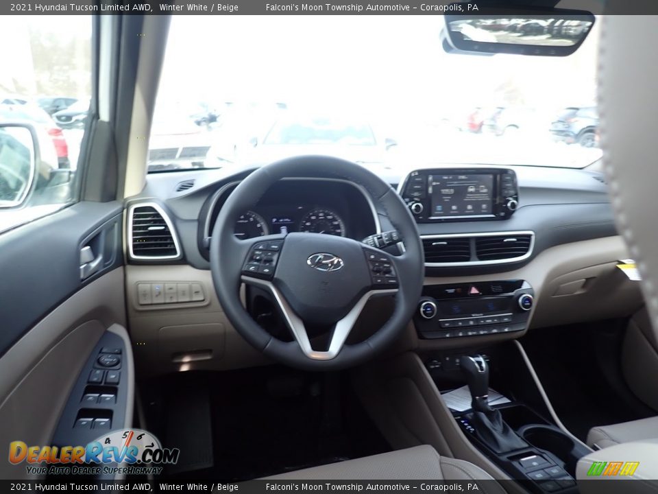 2021 Hyundai Tucson Limited AWD Winter White / Beige Photo #8