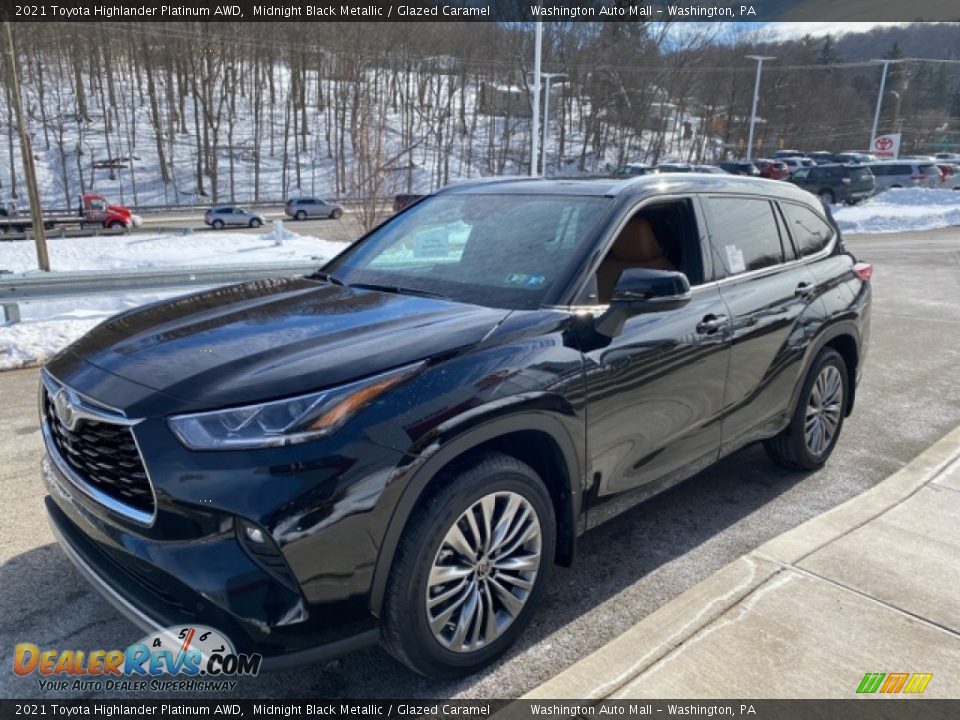 2021 Toyota Highlander Platinum AWD Midnight Black Metallic / Glazed Caramel Photo #12