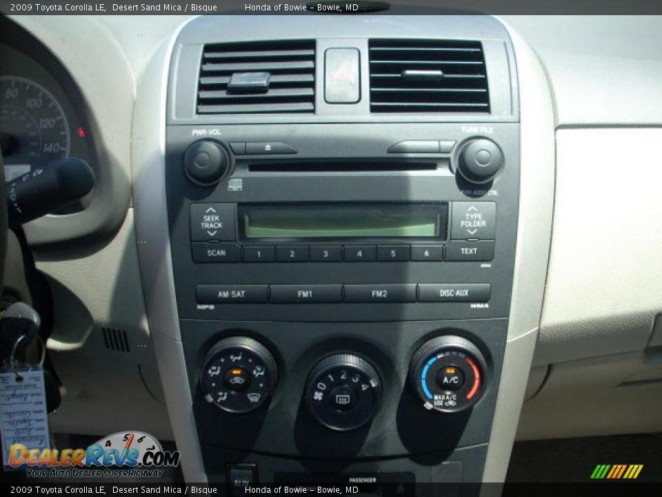 2009 Toyota Corolla LE Desert Sand Mica / Bisque Photo #13