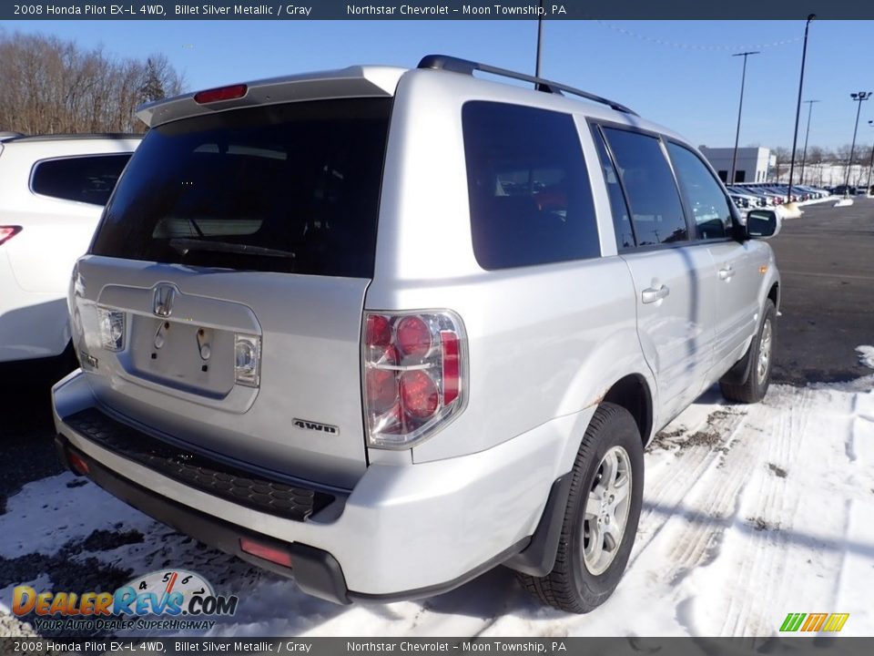 2008 Honda Pilot EX-L 4WD Billet Silver Metallic / Gray Photo #4