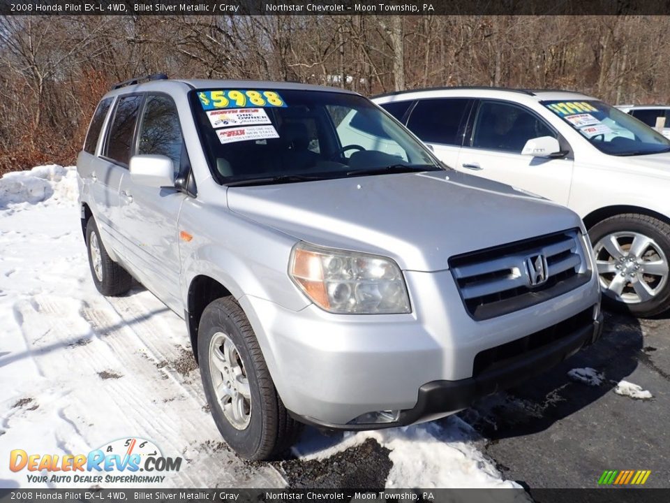 2008 Honda Pilot EX-L 4WD Billet Silver Metallic / Gray Photo #5