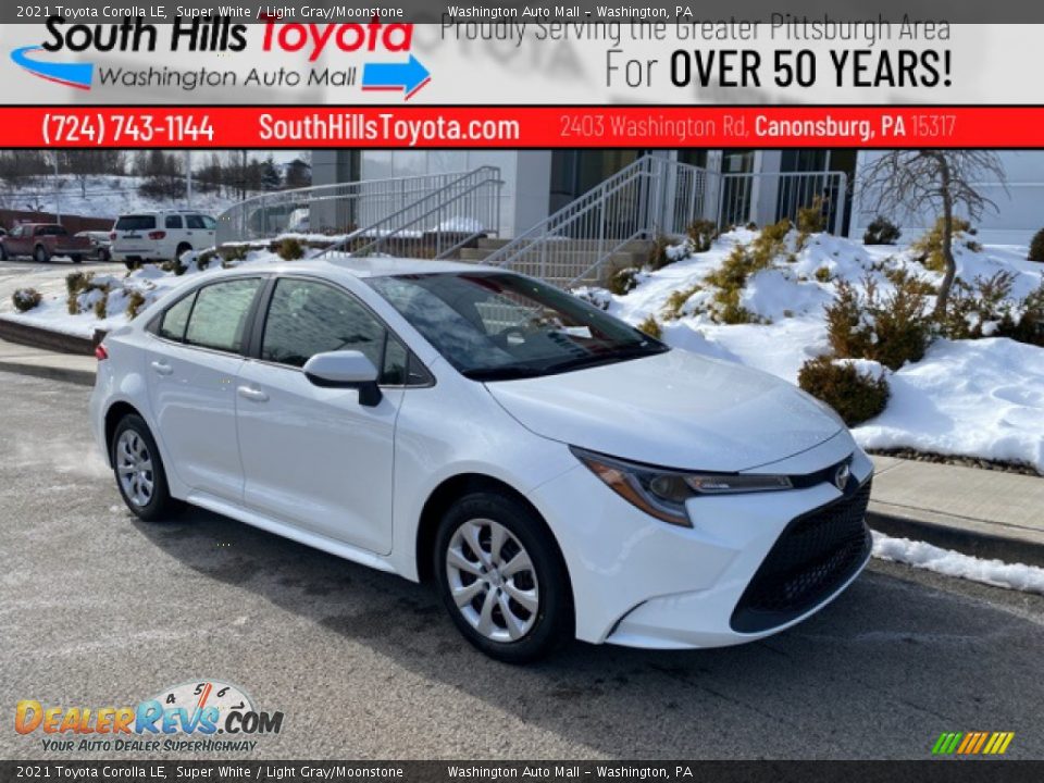 2021 Toyota Corolla LE Super White / Light Gray/Moonstone Photo #1