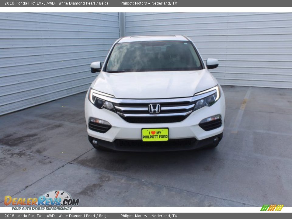 2018 Honda Pilot EX-L AWD White Diamond Pearl / Beige Photo #3