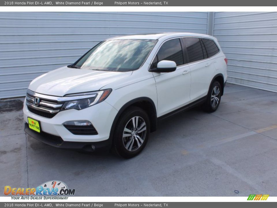 2018 Honda Pilot EX-L AWD White Diamond Pearl / Beige Photo #4