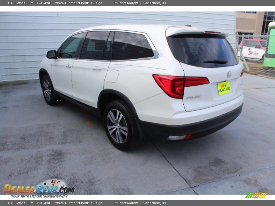 2018 Honda Pilot EX-L AWD White Diamond Pearl / Beige Photo #6