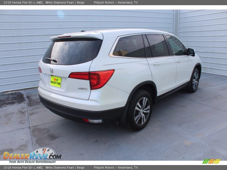 2018 Honda Pilot EX-L AWD White Diamond Pearl / Beige Photo #8