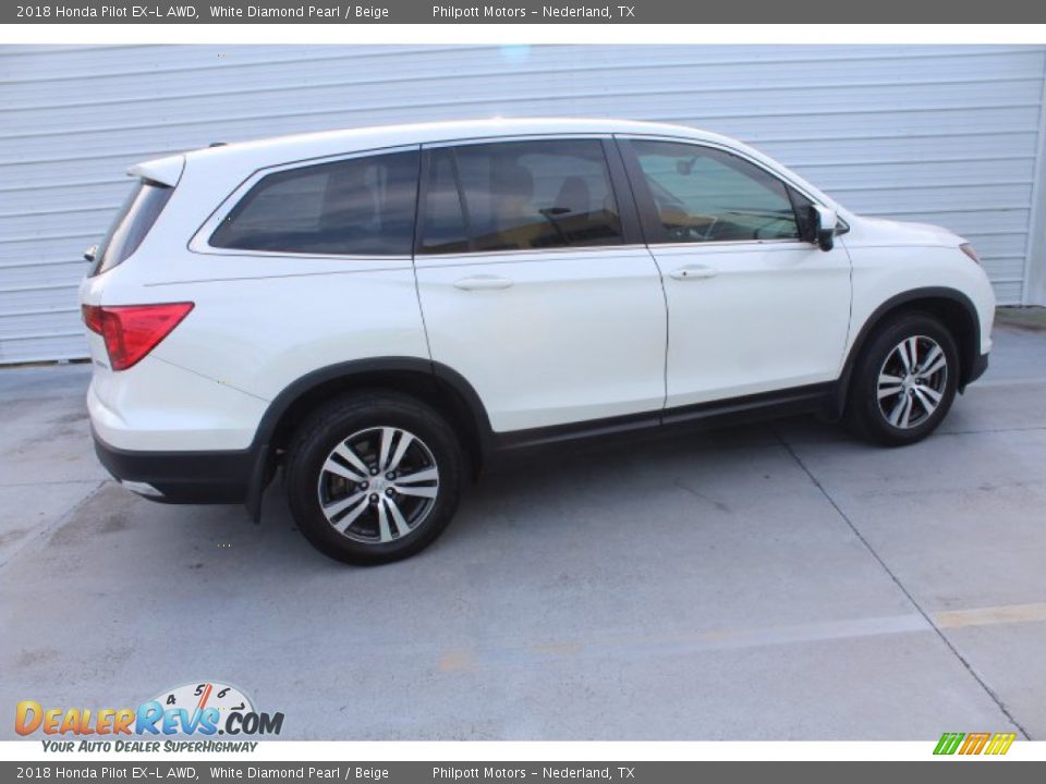 2018 Honda Pilot EX-L AWD White Diamond Pearl / Beige Photo #9