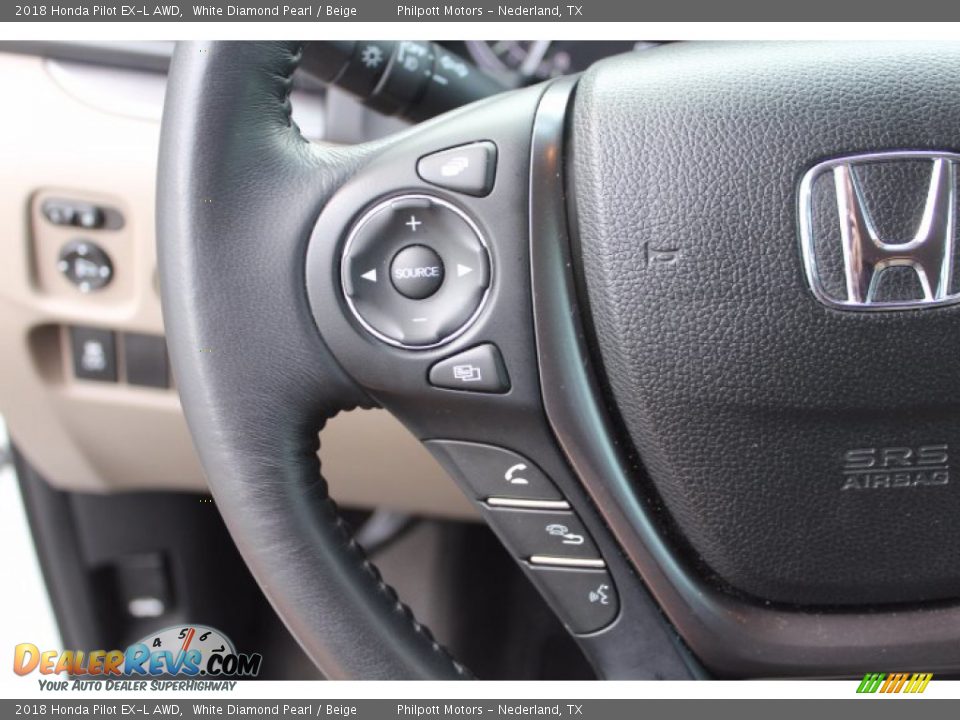 2018 Honda Pilot EX-L AWD White Diamond Pearl / Beige Photo #12