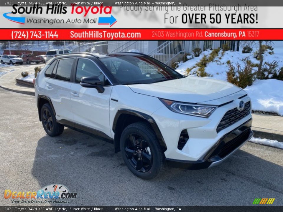 2021 Toyota RAV4 XSE AWD Hybrid Super White / Black Photo #1