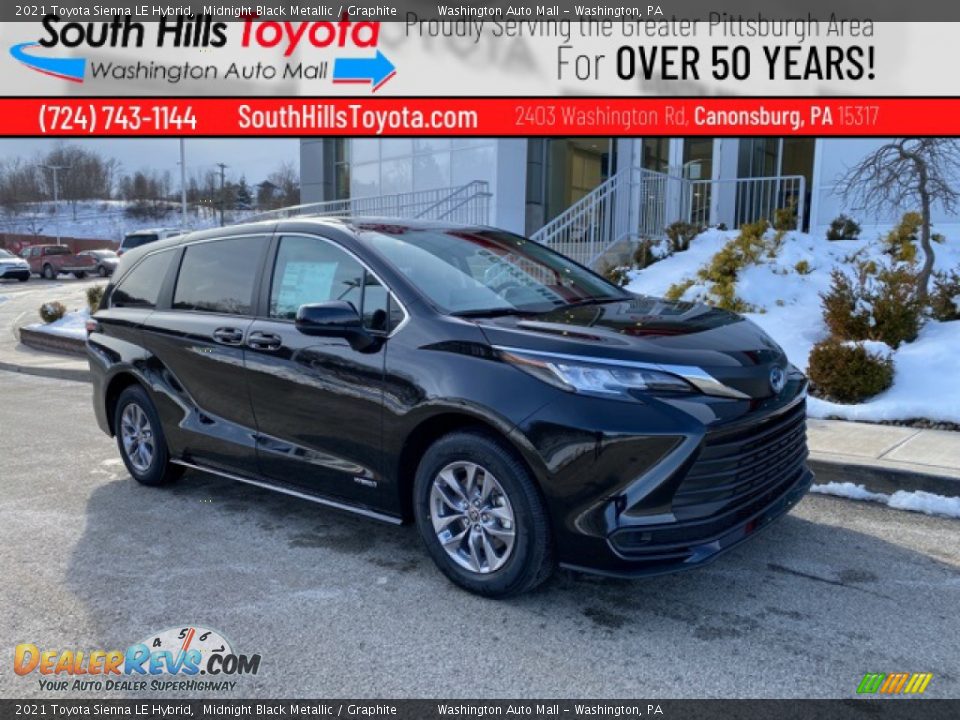 2021 Toyota Sienna LE Hybrid Midnight Black Metallic / Graphite Photo #1