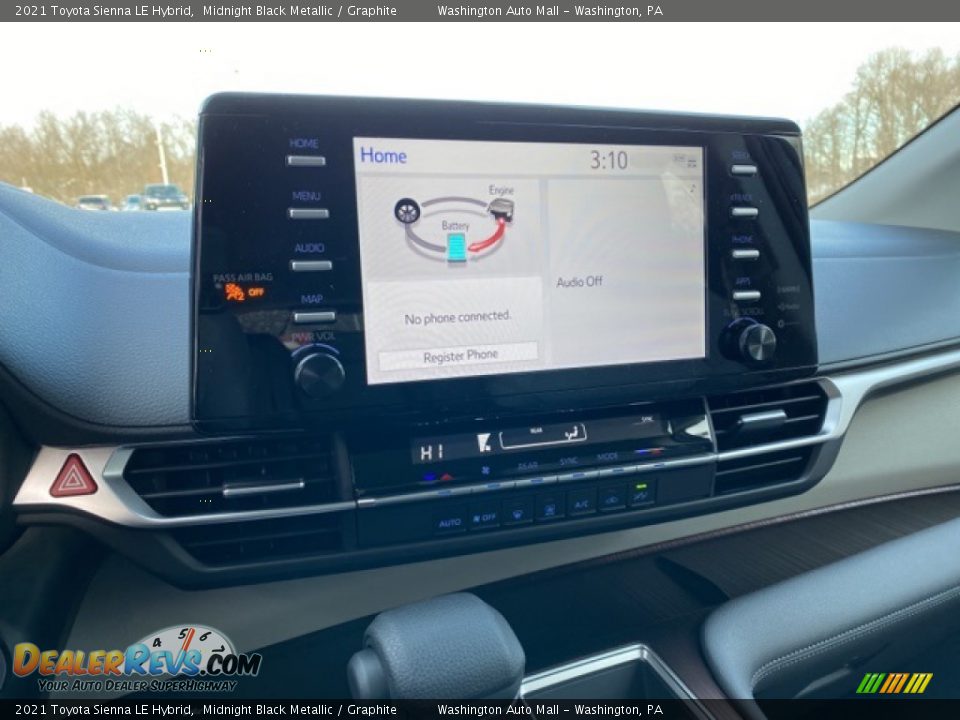 2021 Toyota Sienna LE Hybrid Midnight Black Metallic / Graphite Photo #8