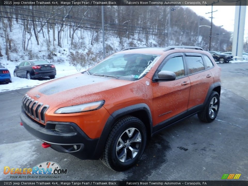 2015 Jeep Cherokee Trailhawk 4x4 Mango Tango Pearl / Trailhawk Black Photo #7