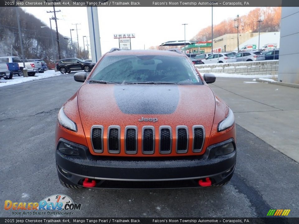 2015 Jeep Cherokee Trailhawk 4x4 Mango Tango Pearl / Trailhawk Black Photo #8