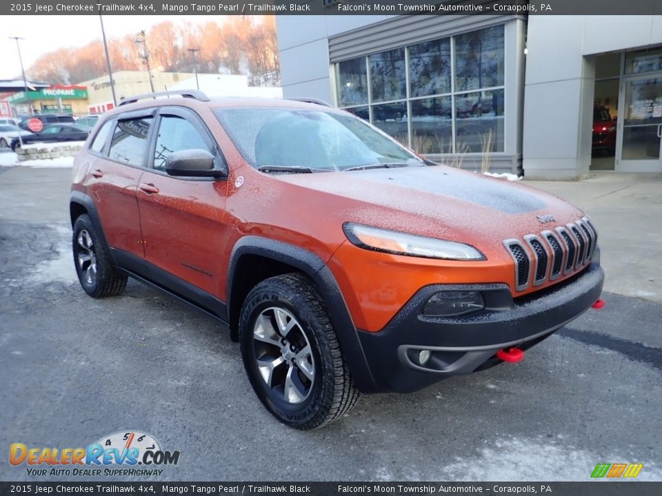 2015 Jeep Cherokee Trailhawk 4x4 Mango Tango Pearl / Trailhawk Black Photo #9