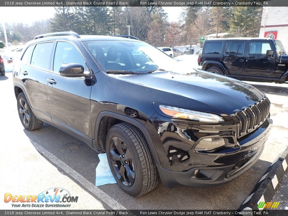 2018 Jeep Cherokee Limited 4x4 Diamond Black Crystal Pearl / Black Photo #2