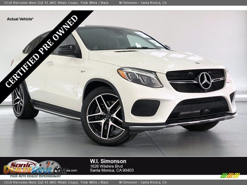 2018 Mercedes-Benz GLE 43 AMG 4Matic Coupe Polar White / Black Photo #1