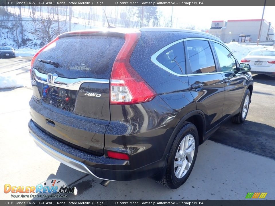 2016 Honda CR-V EX-L AWD Kona Coffee Metallic / Beige Photo #6