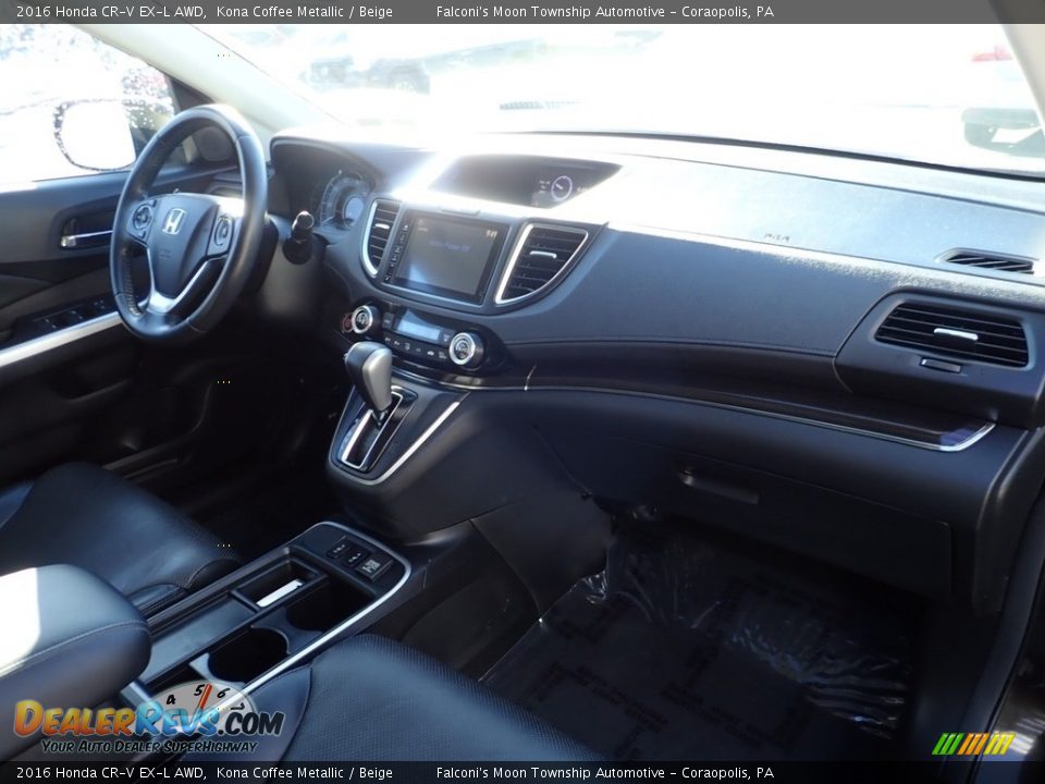2016 Honda CR-V EX-L AWD Kona Coffee Metallic / Beige Photo #12