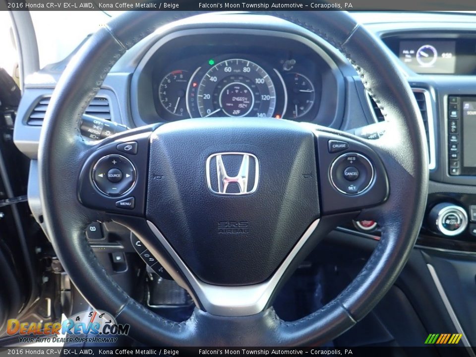 2016 Honda CR-V EX-L AWD Kona Coffee Metallic / Beige Photo #21