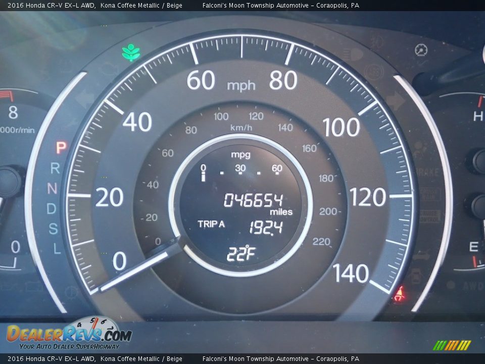 2016 Honda CR-V EX-L AWD Kona Coffee Metallic / Beige Photo #24