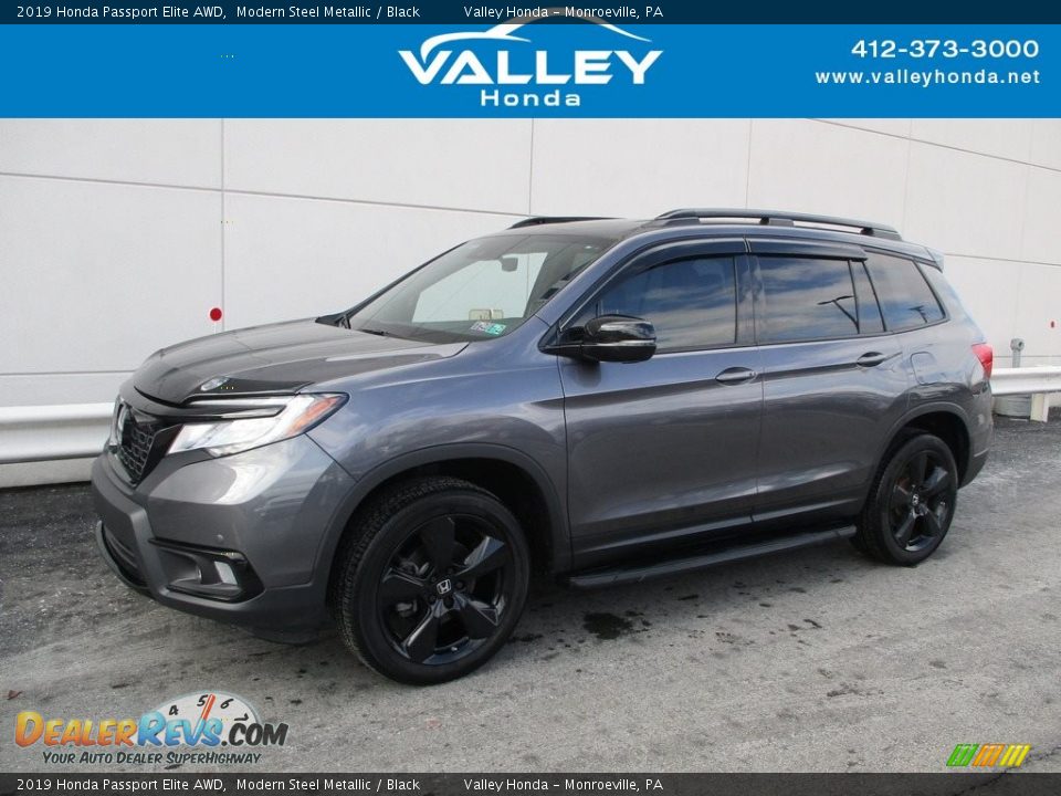 2019 Honda Passport Elite AWD Modern Steel Metallic / Black Photo #1